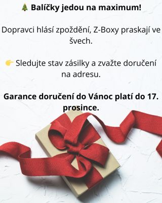 🎄 Balíčky jedou na maximum! Dopravci jsou teď před Vánoci extrémně vytížení, Z-Boxy i pobočky se rychle plní a může...